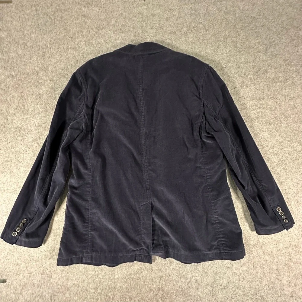 Reyn Spooner Corduroy Blazer Mens Size Large Navy Blue Cotton Floral Lining